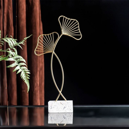 Set 2 Ornamente decorative GINKO LEAF, Auriu [1]