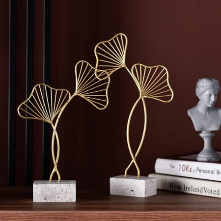 Set 2 Ornamente decorative GINKO LEAF, Auriu [2]