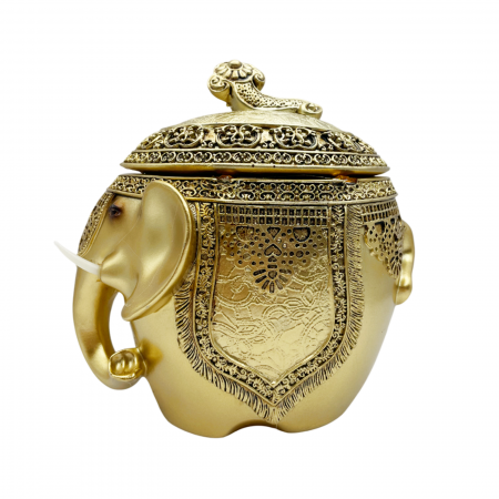 Figurine & Statuete - Elefant decorativ cu caseta de bijuterii GANESHA, Auriu, 16x10cm