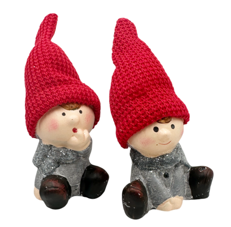 Set 2 Figurine Copii cu Caciulite Rosii HAPPY [1]