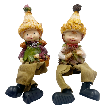 De Sezon - Set 2 figurine COUNTRY FRIENDS - Cu frunze