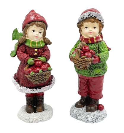 FIGURINE & PLUSURI - Set 2 Figurine Craciun LOIS & NIGEL, 6x17cm