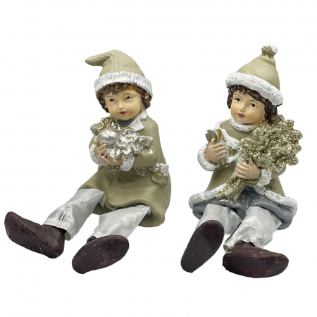 FIGURINE & PLUSURI - Set 2 Figurine Craciun GLAM, 10cm