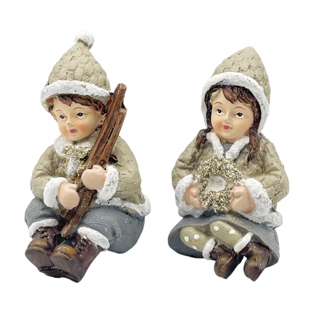 Figurine & Statuete - Set 2 Figurine MOLLY & SAM, 8.5cm
