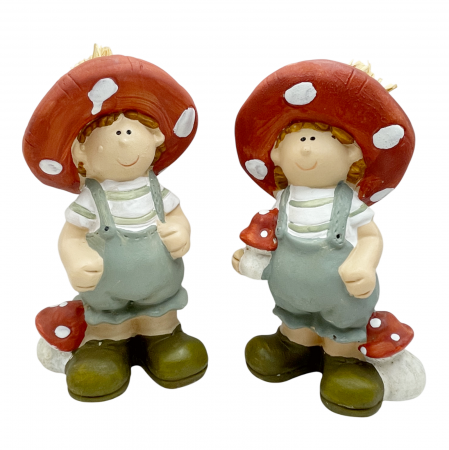 DE TOAMNA - Set 2 Figurine cu palarie DOTTY, 9x16cm