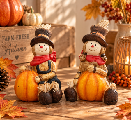Set 2 figurine de toamna HAPPY HARVEST – Sperietori cu dovleci [1]