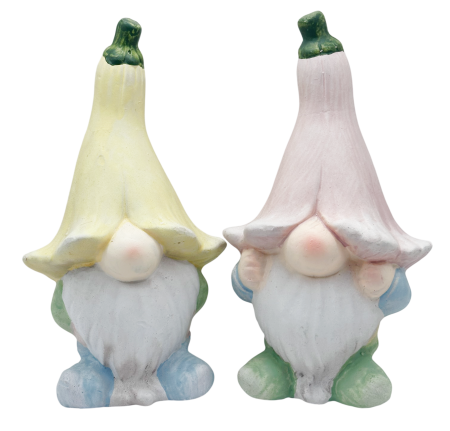 CASA & DECOR - Set 2 Figurine spiridusi din teracota PASTEL GNOMES