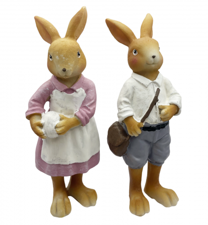 De Sezon - Set 2 Iepuri decorativi EASTER, 17cm