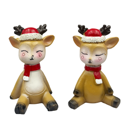 FIGURINE & PLUSURI - Set 2 Reni Decorativi Mini – Reni Adorabili de Crăciun | Prăvălia cu Surprize
