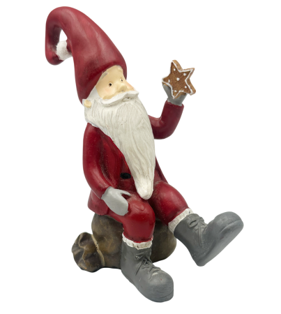 FIGURINE & PLUSURI - Moș Decorativ cu Steluță Turta Dulce – Figurină Crăciun Drăgălașă | Prăvălia cu Surprize
