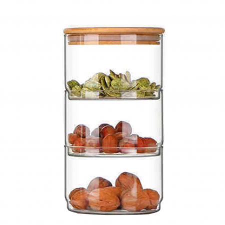 Utile Bucatarie & Servire - Set 3 Boluri Stivuibile din Sticla Borosilicata JONAS, 900ml