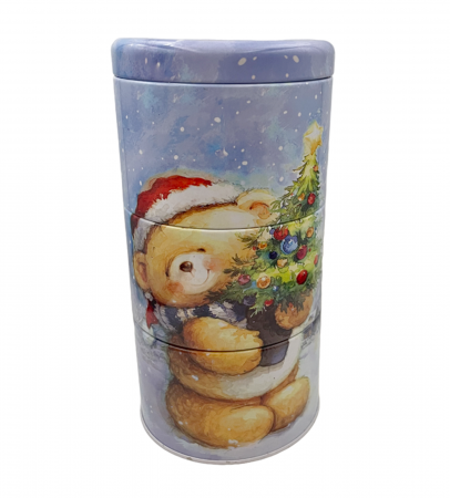 FELICITARI, CUTII SI PUNGI DE CADOU - Set 3 Cutii metalice Craciun TIMMY, 10x19cm