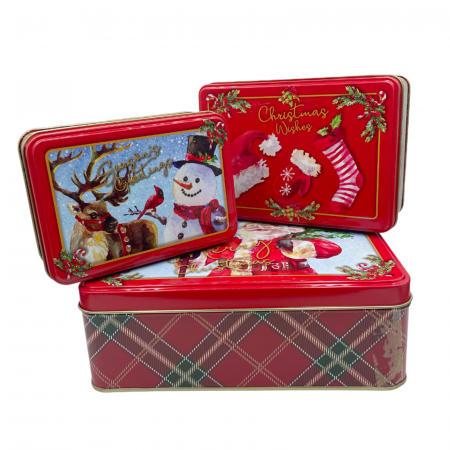 FELICITARI, CUTII SI PUNGI DE CADOU - Set 3 Cutii metalice de Craciun, CHRISTMAS