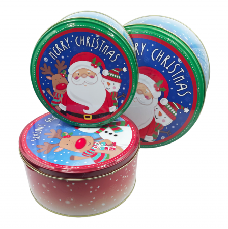 CRACIUN MAGIC - Set 3 Cutii metal Craciun, MERRY CHRISTMAS