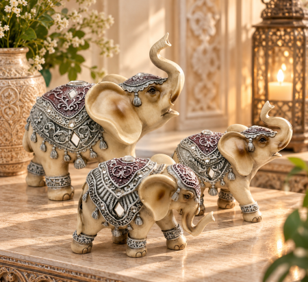 Set 3 Elefanti decorativi JAIPUR [2]
