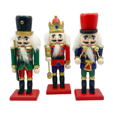 FIGURINE SPARGATORUL DE NUCI - Set 3 Figurine Spărgător de Nuci JOLLY – Decor Clasic de Crăciun