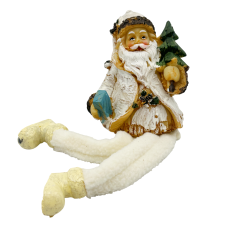 Figurină decorativă Moș Crăciun crem cu picioare pufoase SEASON [1]