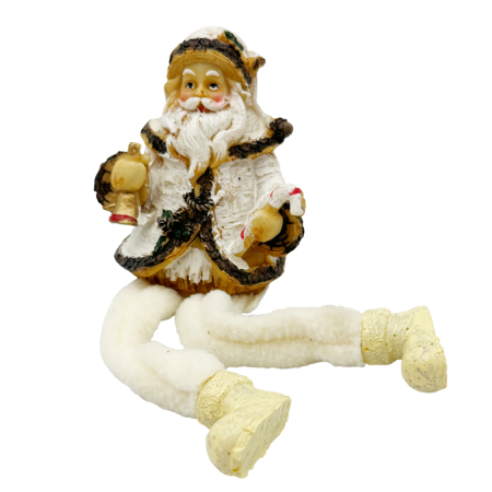 FIGURINE & PLUSURI - Figurină decorativă Moș Crăciun crem cu picioare pufoase SEASON