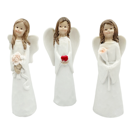 FIGURINE & PLUSURI - Set 3 Ingeri albi decorativi ALIS