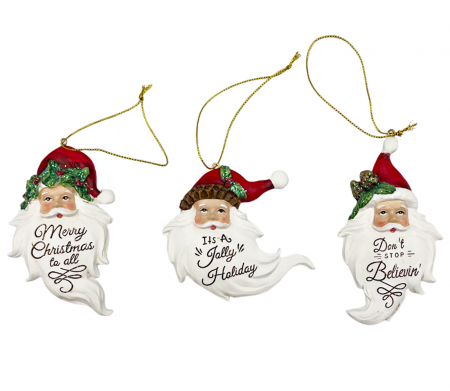 FIGURINE & PLUSURI - Set 3 Ornamente Craciun HAPPY, 8.5cm