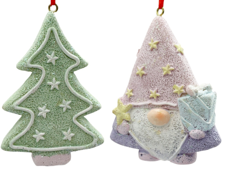 Set 4 decorațiuni de Crăciun PASTEL – Brad, Moș, Om de Zăpadă și Spiriduș [2]