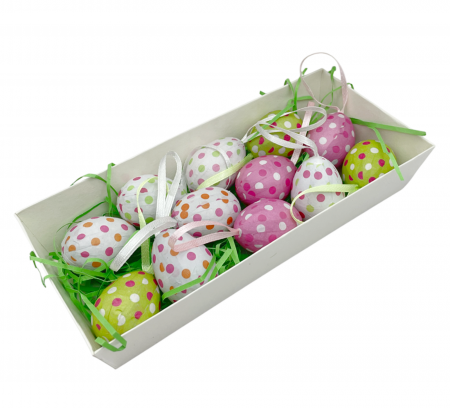De Sezon - Cutie cu 12 oua decorative, 19x9cm