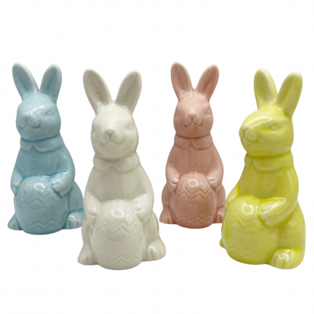 De Sezon - Set 4 Iepuri decorativi LUCKY, 10cm