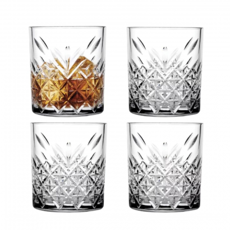 Pahare si Accesorii Bar - Set 4 Pahare whisky Timeless, 340ml