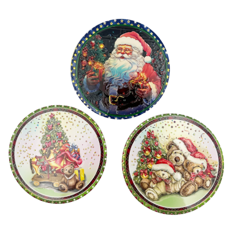 SERVIRE & DECORARE MASA CRACIUN - Set 3 Suporturi pentru Cană/ Pahar cu Motive Festive JOY