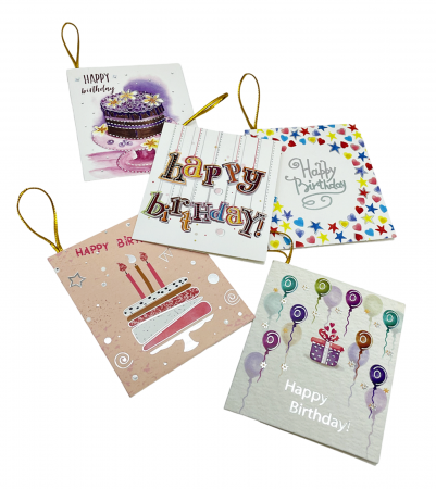 Felicitari, Pungi & Cutii Cadouri - Set 5 Minifelicitari HAPPY BIRTHDAY