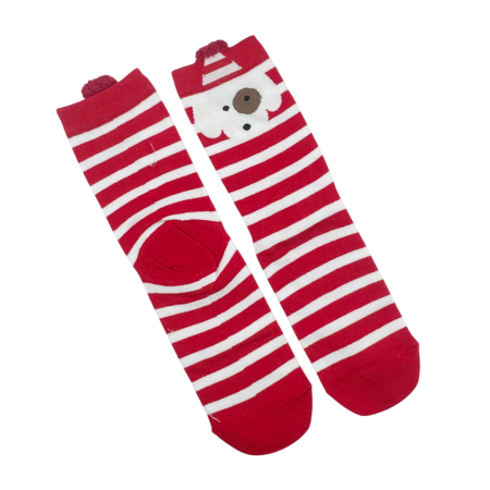 Sosete Craciun - Șosete de Crăciun cu dungi roșii JOY