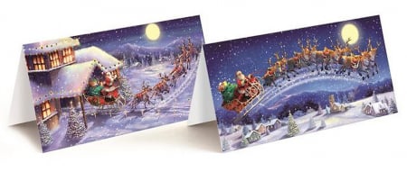 Felicitare Craciun SANTA IS COMING, 18x9cm [2]