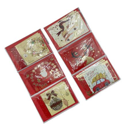 Set felicitări de Crăciun cu plic roșu – elegante și pline de farmec [1]