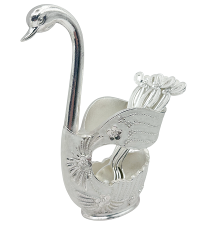 BUCATARIE & SERVIRE - Set 6 lingurite cu suport lebada ABIGAIL - decor clasic elegant