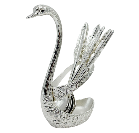 BUCATARIE & SERVIRE - Set 6 lingurite cu suport lebada ELIZABETH - decor clasic elegant
