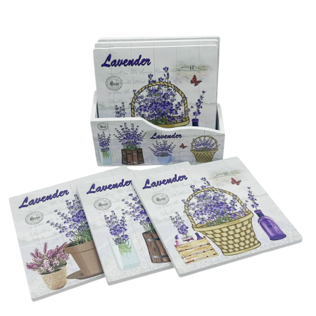 BUCATARIE & SERVIRE - Set 6 Suporturi pahare LAVENDER GARDEN