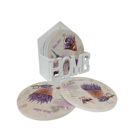 Set 6 suporturi pahare Lavender Home, Lemn [0]