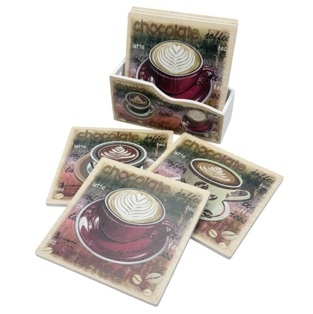 BUCATARIE & SERVIRE - Set 6 Suporturi pahare VINTAGE CAFE