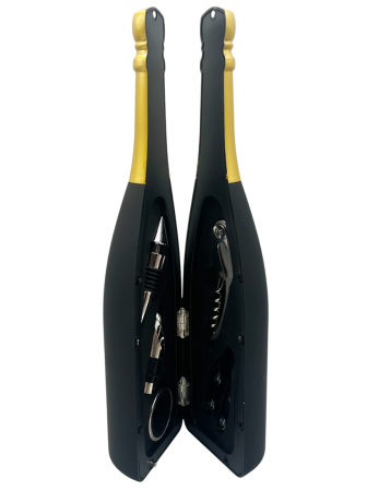 Set Accesorii Vin in Cutie Tip Sticla CHAMPAGNE – 5 Piese [1]