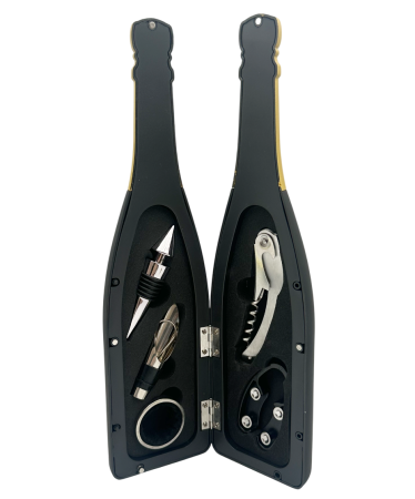 Set Accesorii Vin in Cutie Tip Sticla CHAMPAGNE – 5 Piese [2]