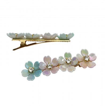 Accesorii De Par & Voalete & Diverse - Set 2 agrafe de par FLOWERS, Auriu