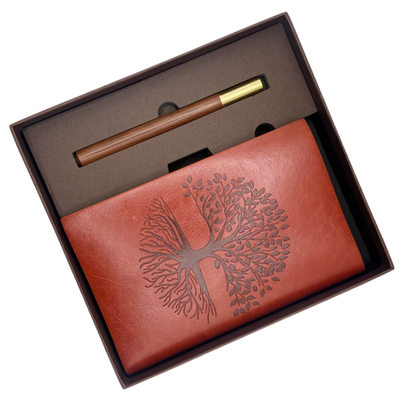 Set Cadou Agenda - Jurnal maro cu Pix maro [1]