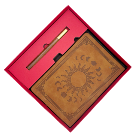 Agende & Articole De Scris - Set Cadou, Agenda maro nedatata si pix CELESTE