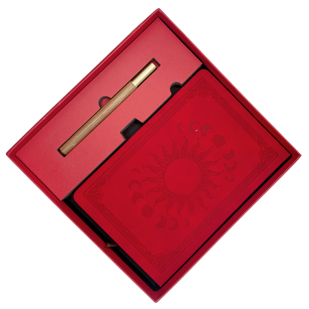 Agende & Articole De Scris - Set Cadou, Agenda rosie nedatata si pix CELESTE