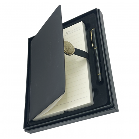 Set cadou, Agenda nedatata A5 si pix metalic COLLIN DELUXE, Gri, 20x23cm [1]