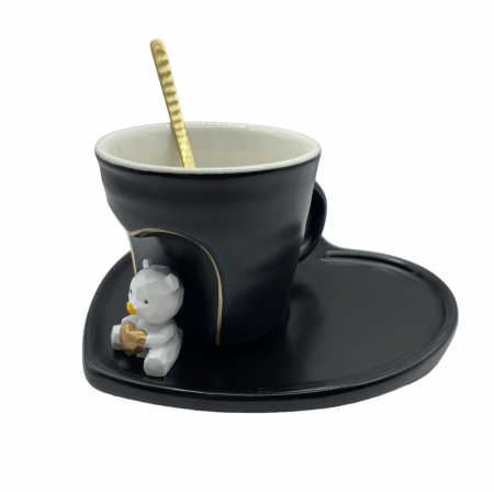 Set 2 Cesti & 2 Farfurii TEDDY IN LOVE, 125ml [1]
