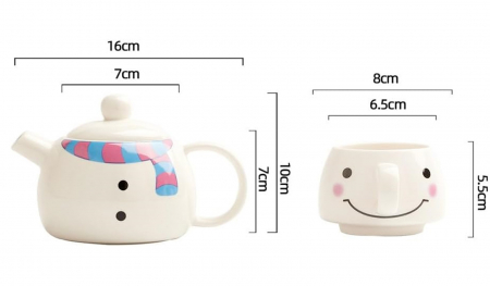 Set Ceainic cu ceasca FROSTY, Rosu, 480ml [2]
