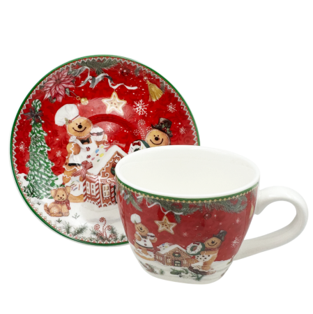 Set Ceainic, 2 Cesti si 2 Farfurii JOLLY - Model Turta Dulce [3]