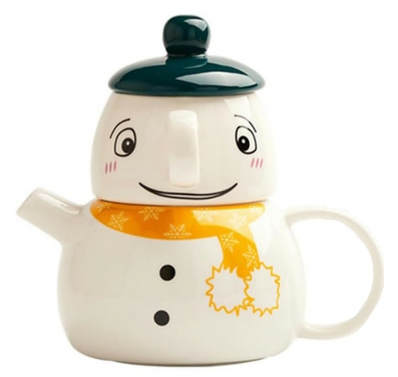 CANI & CESTI CRACIUN - Set Ceainic cu ceasca FROSTY, Verde, 480ml