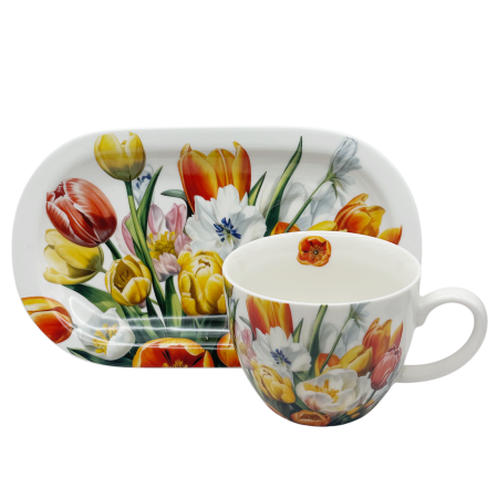 Set Ceasca 400 ml si Farfurie cu lalele TULIPE GARDEN [1]